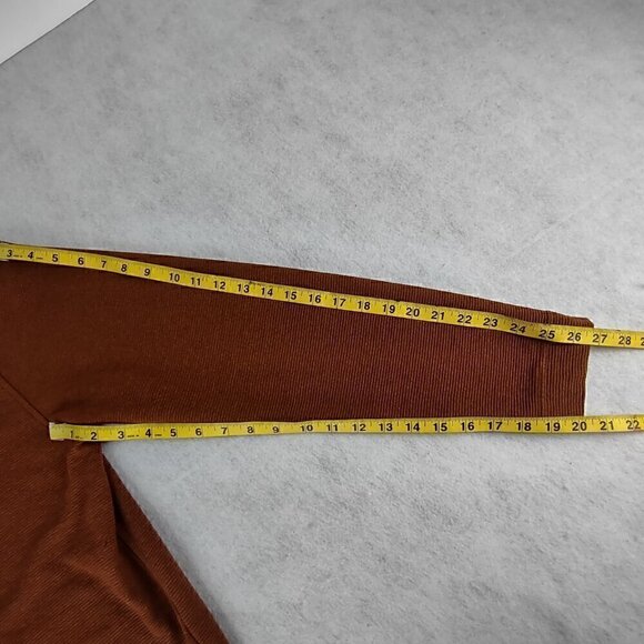 Van Heusen Mens Dark Orange Flex Long Sleeve 1/4 Zip Soft Sweater Size Large - Picture 9 of 13